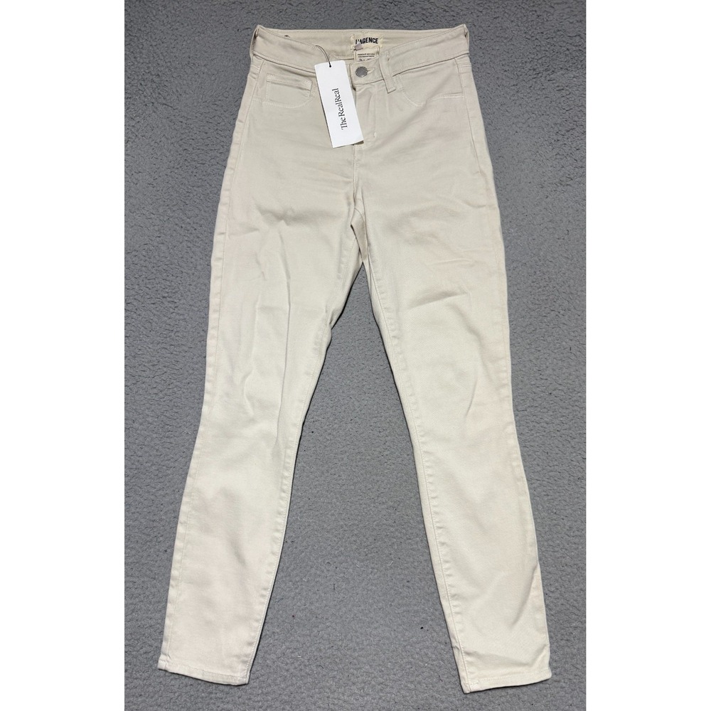 L'AGENCE MARGOT High Rise Skinny Stretch Jeans Ivory Size 24 x 26